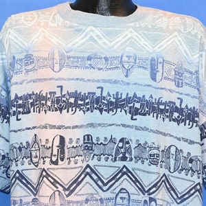 90s Tiki Maori Polynesian Island Hawaii Surf All Over Print t-shirt Medium