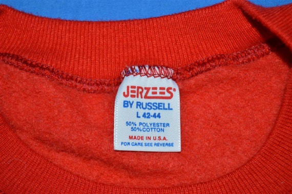 80s JERZEES Blank Red Crewneck Sweatshirt Extra L… - image 3