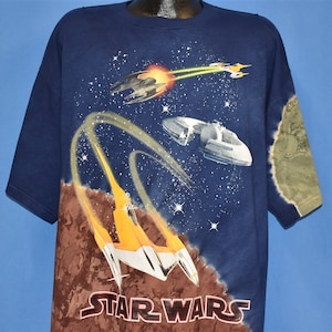 90s Star Wars Episode I All Over Print Tie Dye Sci Fi t-shirt Extra Large