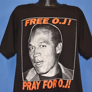 90s Free OJ Simpson Pray Don&#39;t Squeeze Juice Protest NFL Football t-shirt Extra Large