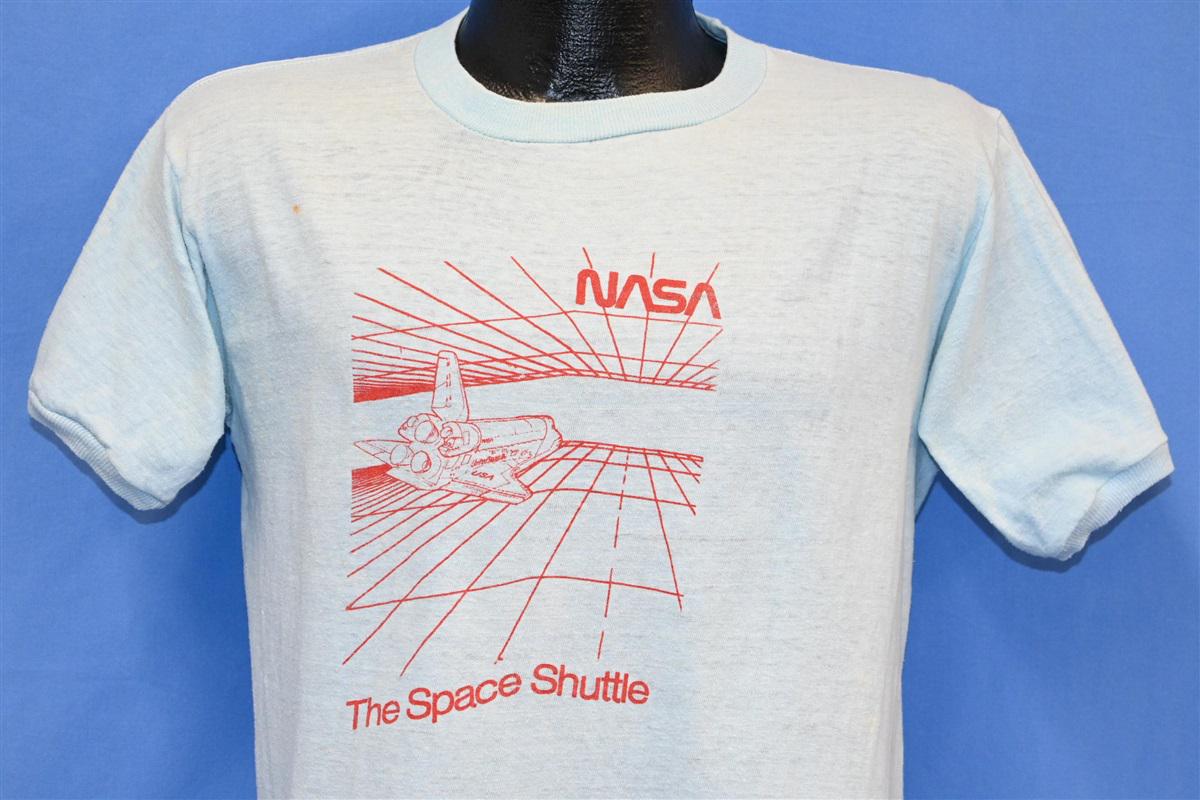 80s Space Shuttle Program NASA Aerospace Blue Cotton t-shirt Medium
