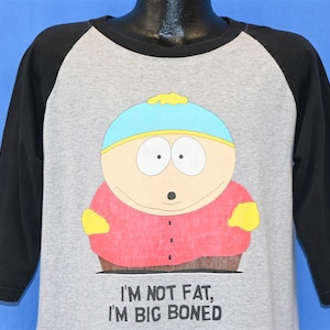 90s South Park Eric Cartman I&#39;m Not Fat I&#39;m Big Boned Funny Cartoon Quote t-shirt Large