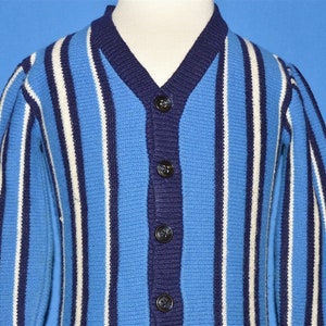 70s Striped Acrylic Cardigan Sweater Baby 18-24 Months