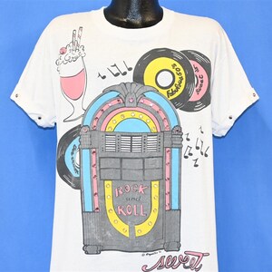 90s Rock N Roll Jukebox Diner Fabulous 50s Rhinestones t-shirt Extra Large