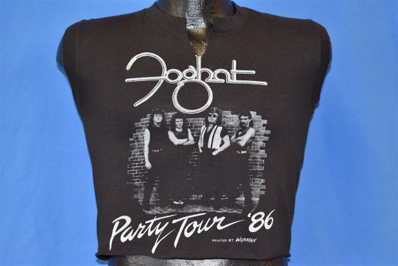 80s Foghat Party Tour 1986 Cut Off t-shirt Small - image 1