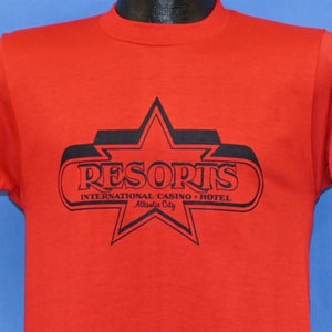 Camiseta de Jersey Shore del hotel y casino Resorts de los años 80 en Atlantic City, talla pequeña