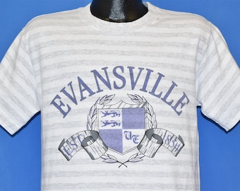 80s Evansville Indiana Seal EST 1854 Tourist Stripe t-shirt Medium