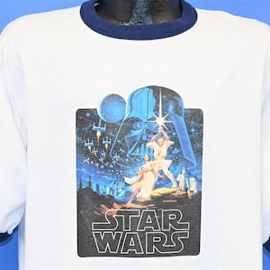 【SATIIIZ】Jedi Lettering Ringer T-Shirt Star Wars T Shirt Ringer Style A New Hope Size XL | eBay