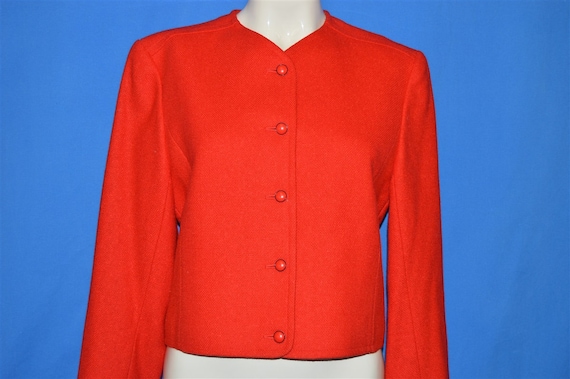 80s Pendleton Red Wool Suit Jacket Women's Size 1… - image 1