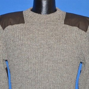 80s LL Bean Brown Wool Rib Knit Sweater Medium image 1