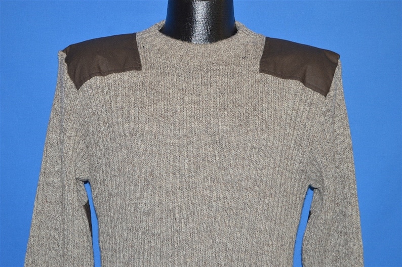 80s LL Bean Brown Wool Rib Knit Sweater Medium image 1