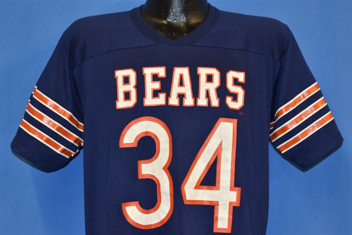 80s Chicago Bears 34 Walter Payton GSH Football NFL T-shirt 