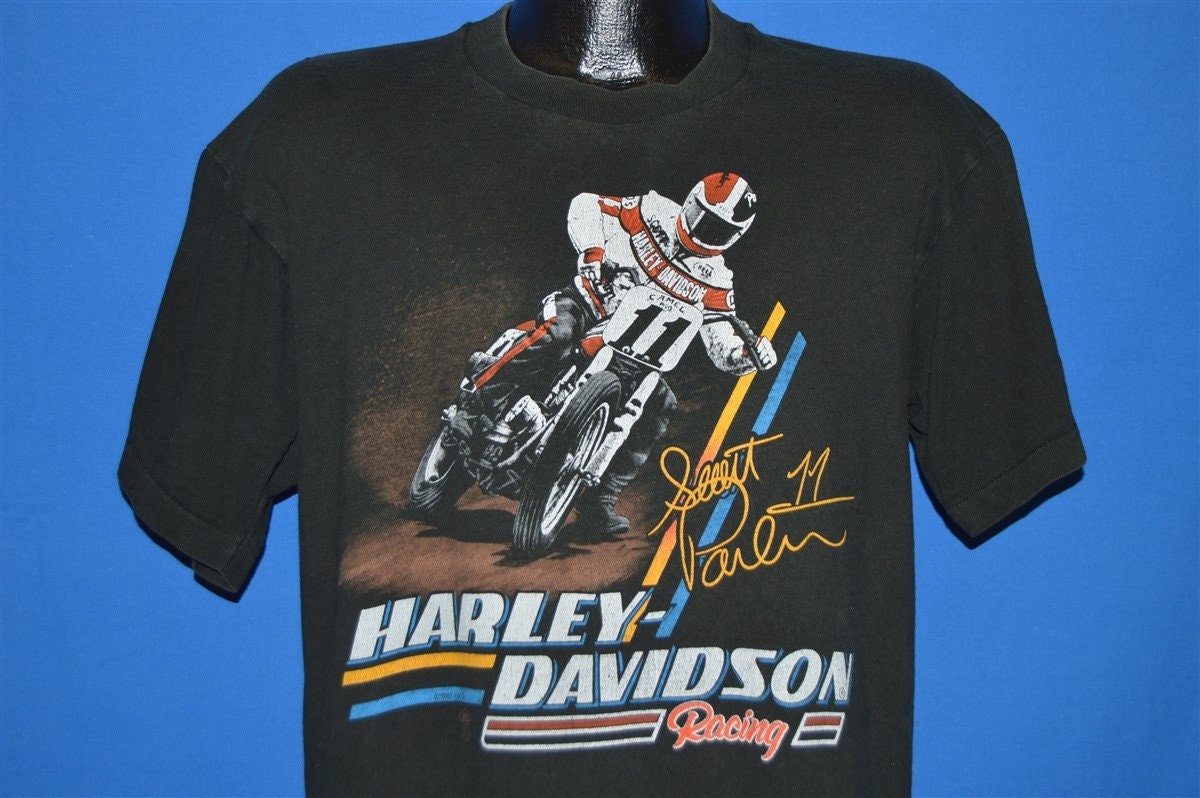 80’s Harley-Davidson BIKER Tee. Vtg 80s 90s Harley Davidson Chopper T-shirt Black L/XL Single