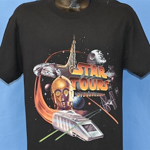 90s Disneyland Star Tours Disney Ride Death Star C-3PO t-shirt Medium