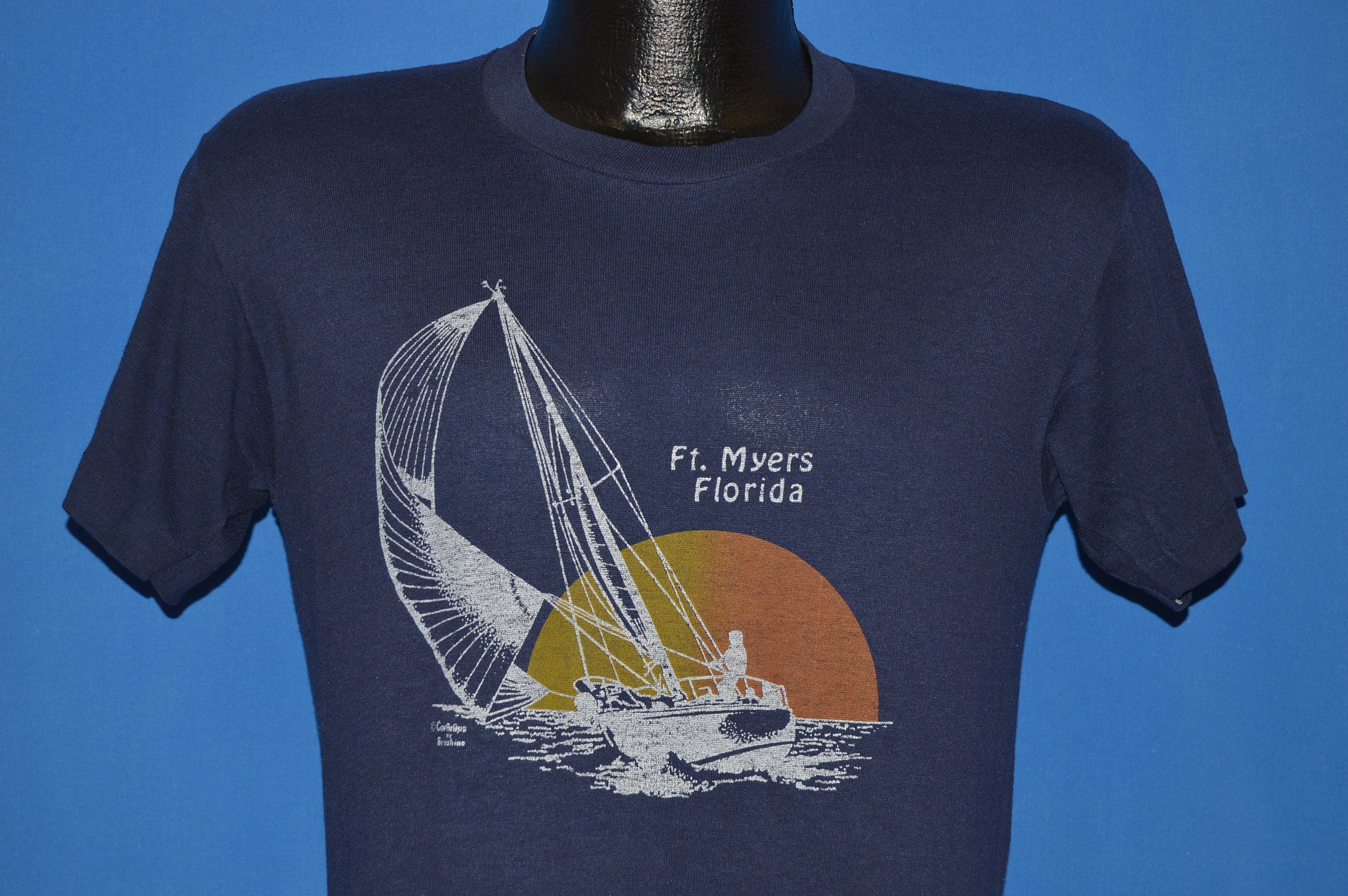 80 s ft. Myers Floride coucher de soleil voile t-shirt Medium 80 s ft. Myers Floride t-shirt coucher de soleil voile t-shirt Floride Medium e0683b