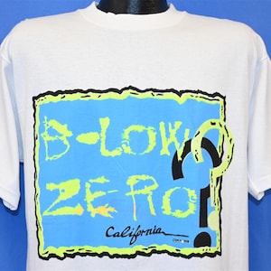 80s B-Low Ze-Ro? California Neon Surf Skate Ski t-shirt Large