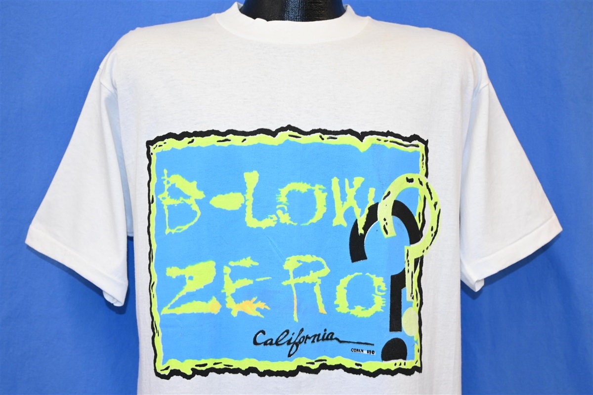80s B-low Ze-ro? California Neon Surf Skate Ski T-shirt