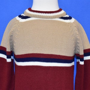 70s Wonderknit Brown Maroon Striped Sweater Toddler 2T Vintage