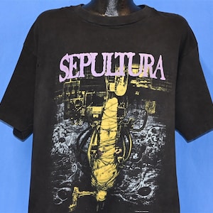 Jaren 90 Sepultura Chaos A.D. Album Braziliaans deathmetalband concert-T-shirt extra groot
