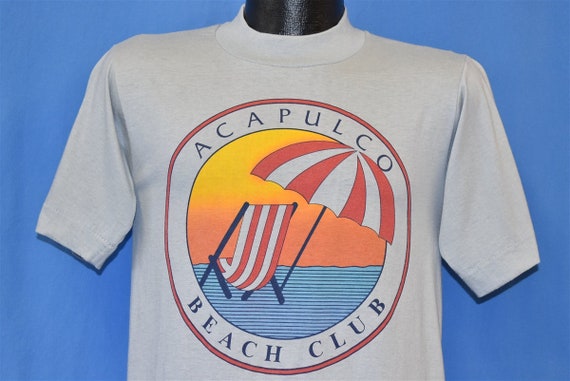 80s Acapulco Beach Club Sunset Ocean Umbrella Cha… - image 1