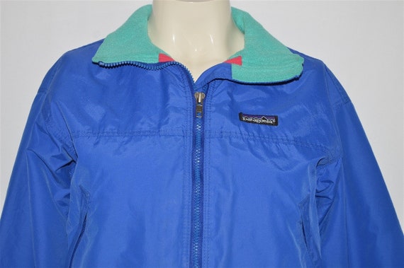 90s Patagonia Blue Fleece-Lined Windbreaker Jacket