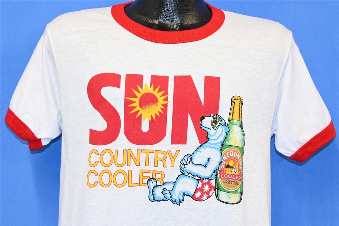 80s Sun Country Cooler Polar Bear Wine Coolers Ringer Tshirt Etsy
