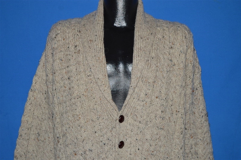 80s Carrig Donn Beige Cable Knit Sweater Medium