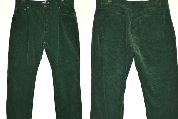 90s Ralph Lauren Dark Green Corduroy Pants Size 38 | Etsy