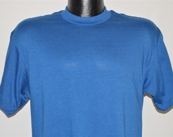 T-shirt BLank Deadstock bleu royal années 80 Medium