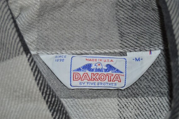 80s Dakota Checked Button Down Work shirt Medium - image 3