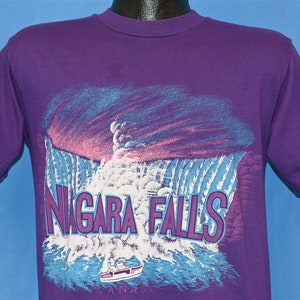 90s Niagara Falls Canada Waterfall Boat Puffy Paint t-shirt Medium