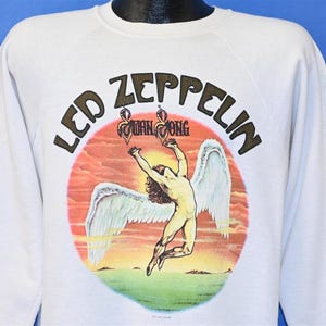 80s Led Zeppelin Swan Song Records Icarus Logo Raglan Rock Band Sweatshirt Medium