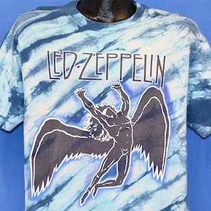 80s Led Zeppelin Tie Dye Icarus Swan Song Records Logo Rock N Roll t-shirt Large