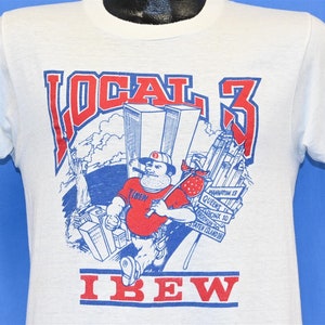 80s Local Union 3 IBEW New York City Old Skyline Twin Towers T-shirt ...