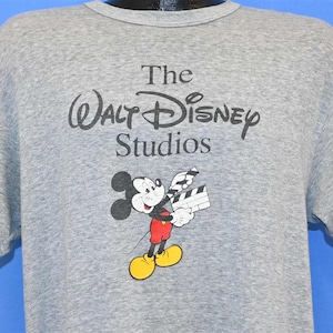 90s Walt Disney Studios Cartoon Mickey Mouse Soft Heathered Gray t-shirt Extra Large