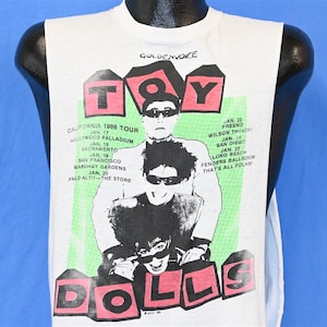 80er Jahre Toy Dolls 1986 Kalifornien Tour New Wave Punk Rock Band T-Shirt Medium