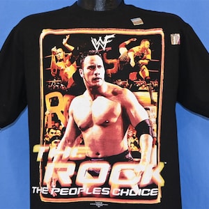 90s WWF Dwayne The Rock Johnson Peoples Choice Glow in the Dark Deadstock t-shirt Medium