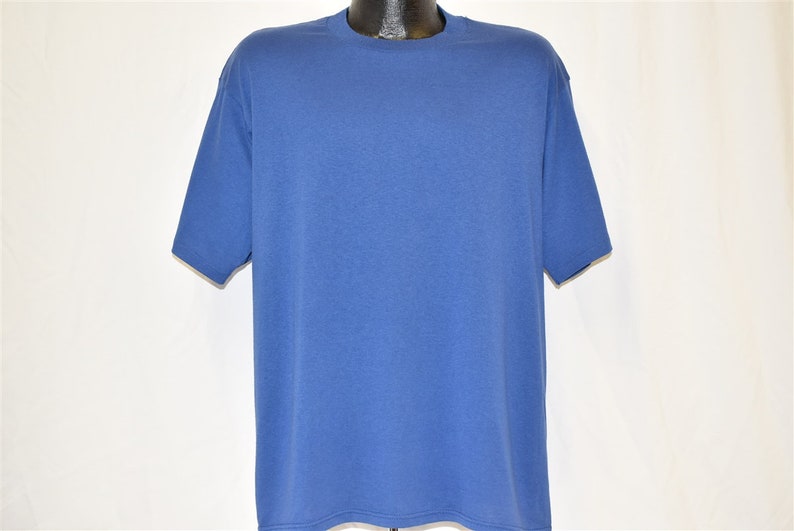 90s Blank Blue Jerzees Basic Plain Made in USA t-shirt Extra Large