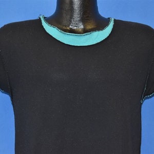 Jaren 80 zwart blauw gaas tweekleurig Foghat Rock n Roll-T-shirt klein
