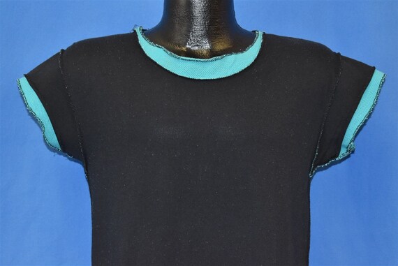 80s Black Blue Mesh Two Tone Foghat Rock n Roll t-