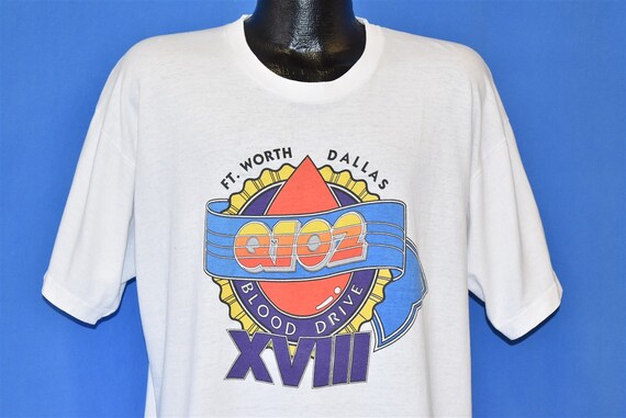 80s Q102 Radio Ft. Worth Texas Blood Drive XVIII T-shirt Extra - Etsy