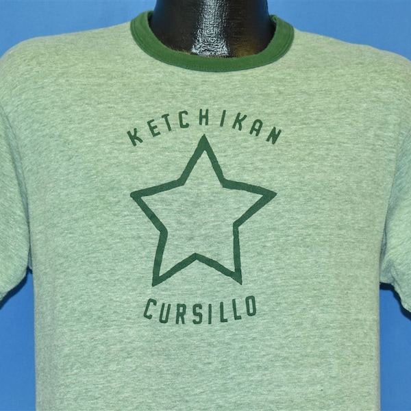70s Ketchikan Alaska Cursillo Star Logo Heathered Ringer t-shirt Medium