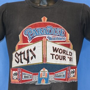 80s I Saw Styx Paradise Theater Chicago 1981 World Tour Distressed Concert t-shirt Small