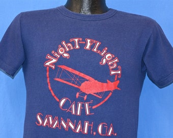 80s Night Flight Cafe Savannah Georgia Where There's Magic In the Music Restaurant t-shirt Small