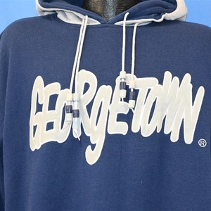 90s Georgetown Hoyas Starter University College Double Hoodie Sweatshirt Medium