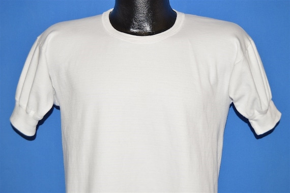 70s Interlook Blank White Banded Sleeve t-shirt Me