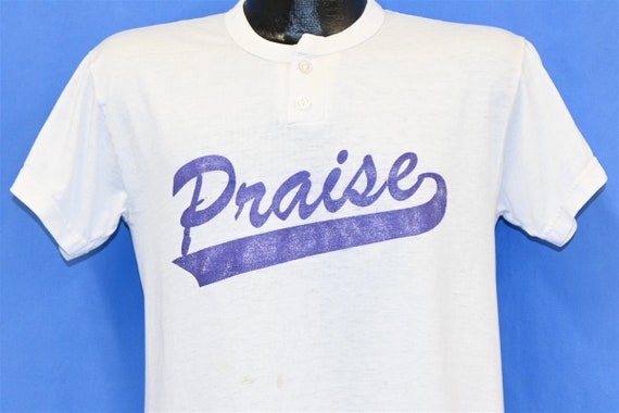 80s Praise Henley Jersey #2 Distressed Russell At… - image 1