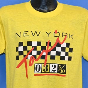 80s New York City Yellow Taxi Cab Checker NYC Soft Travel t-shirt Medium