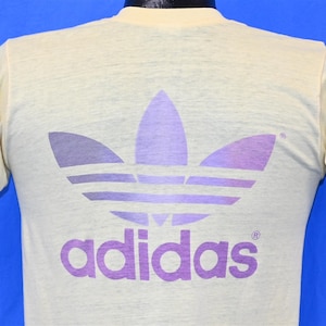 80s Adidas Trefoil Lilac 10K Manufacturer Hanover Run Rochester New York Race t-shirt Small