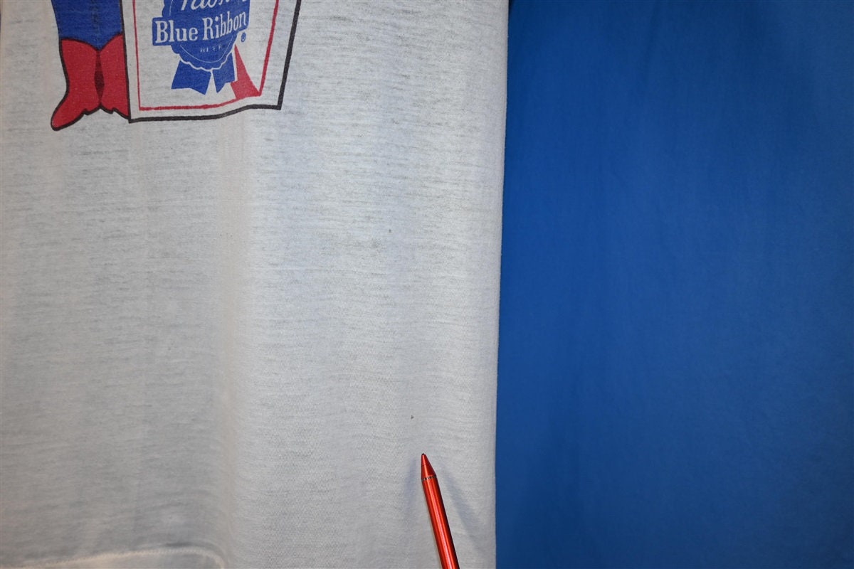 80s Pabst Blue Ribbon Beer Cool Blue Mascot Hero Ringer - Etsy